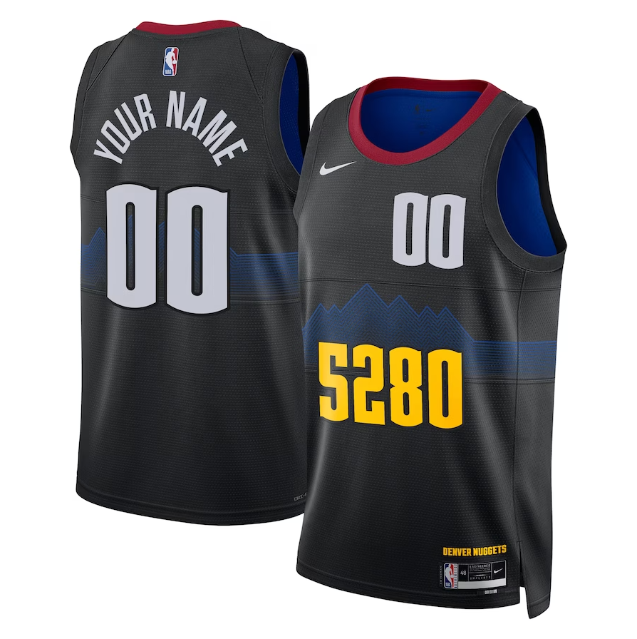 Men's Denver Nuggets Black 2023/24 Custom Swingman Jerseys - City Edition