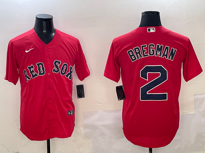 Men's Boston Red Sox Alex Bregman #2 Red Replica Player Jerseys