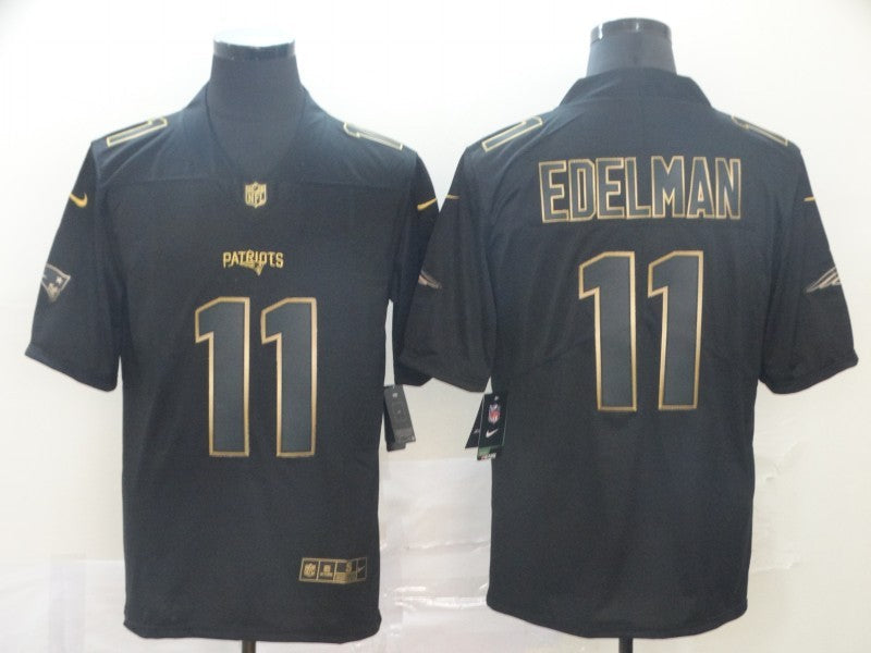 Men's New England Patriots #11 Julian Edelman Black Game Jerseys