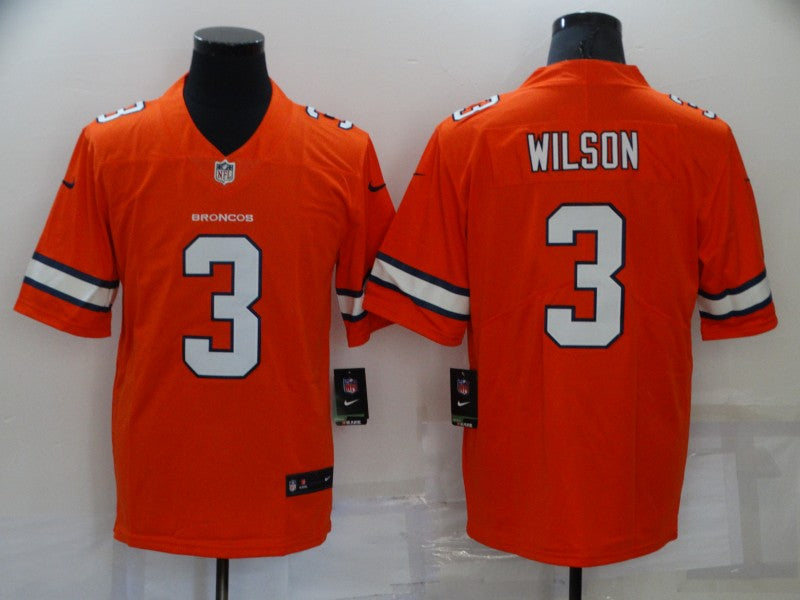 Men's Denver Broncos Russell Wilson #3 Orange Game Player Jerseys