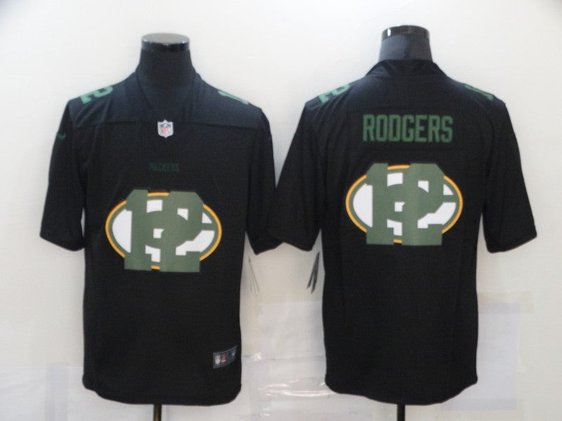 Men's Green Bay Packers Aaron Rodgers #12 Black Team Game Jerseys