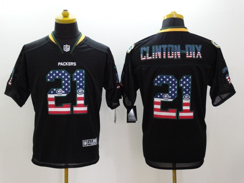 Men's Green Bay Packers Ha Ha Clinton-Dix #21 Black Game Jerseys
