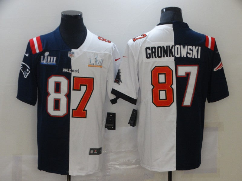 Men's New England Patriots Rob Gronkowski #87 Navy/White Game Jerseys