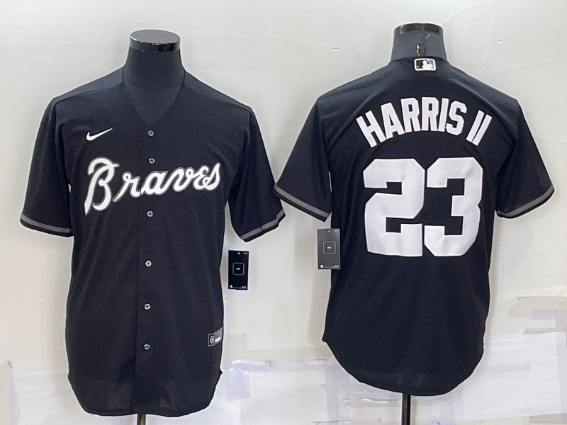 Men's Atlanta Braves Michael Harris II #23 Black Replica Baseball Jerseys