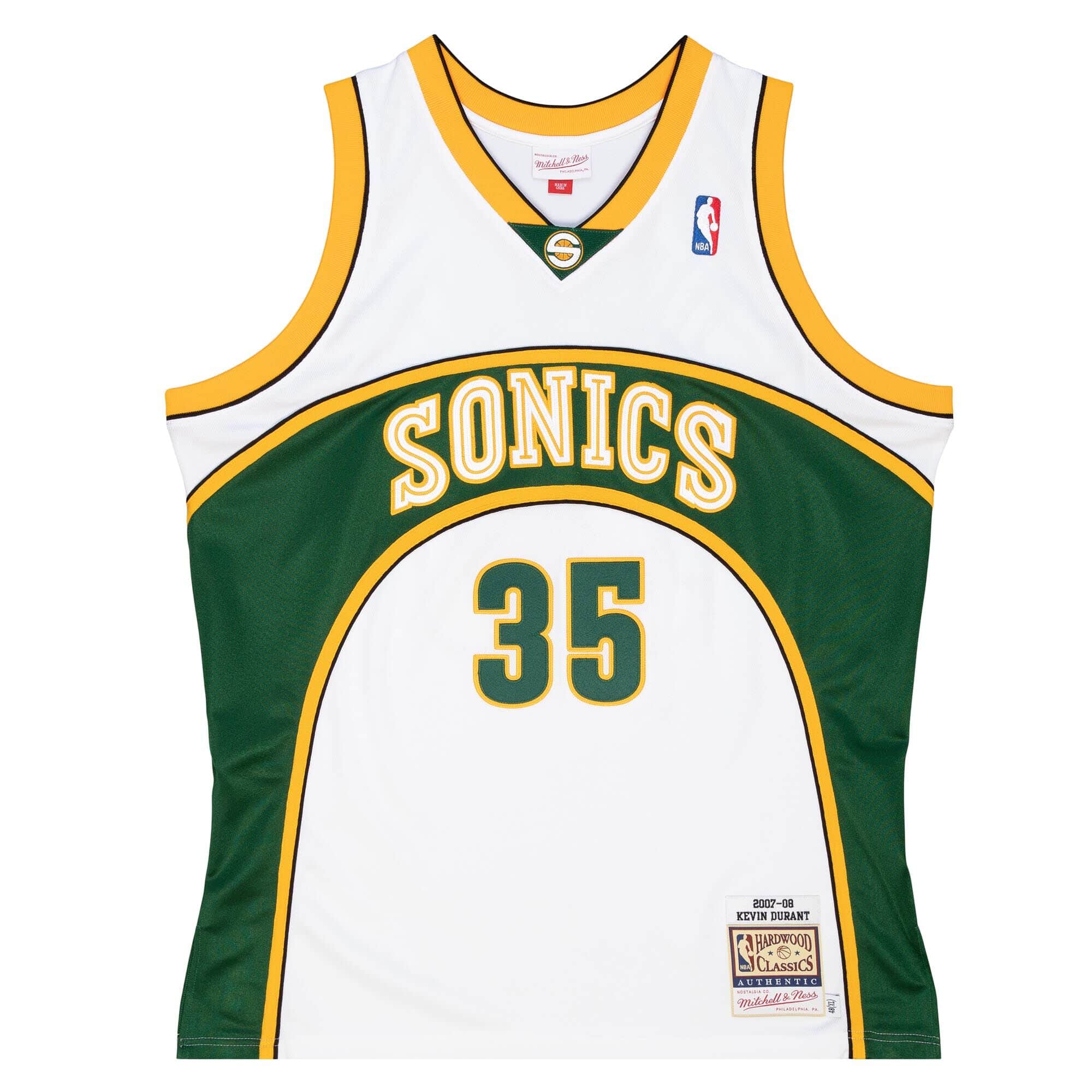 SuperSonics white 2007-08 Mitchell Retro Jersey-Kevin Durant