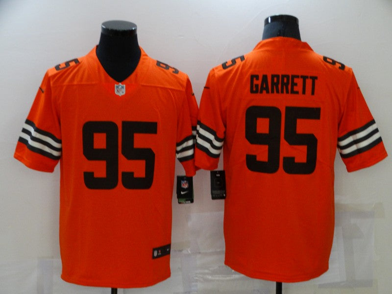 Men's Cleveland Browns Myles Garrett #95 Orange Game Jerseys