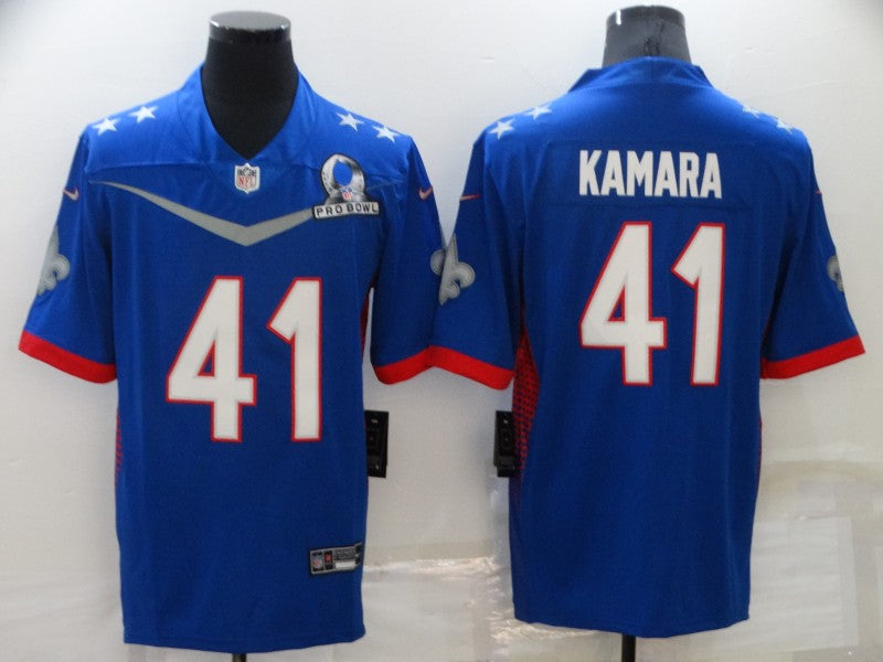 Men's New Orleans Saints Alvin Kamara #41 Blue All Star Game Jerseys