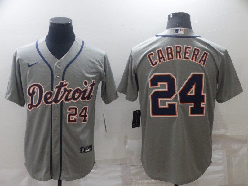 Men's Detroit Tigers Miguel Cabrera #24 Gray Replica Player Jerseys