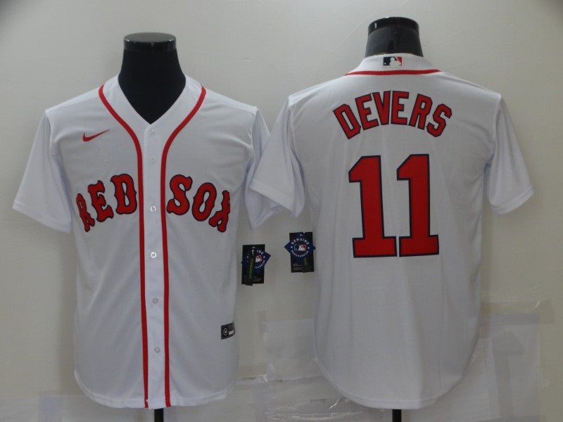 Men's Boston Red Sox Rafael Devers #11 White Replica Baseball Jerseys