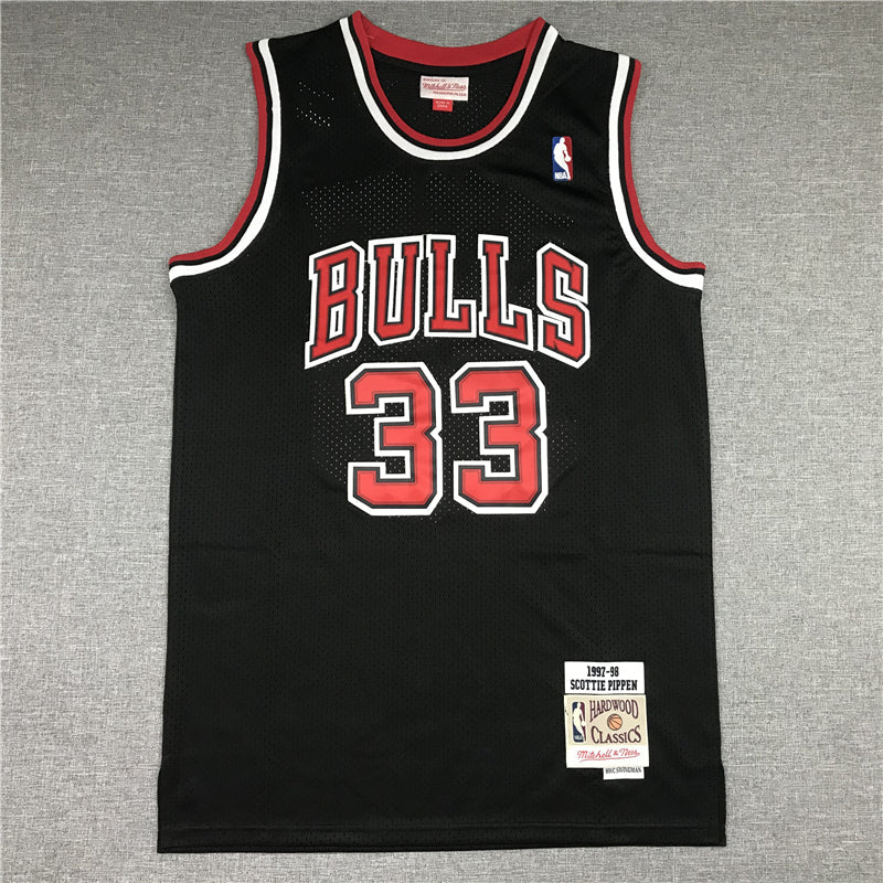 Men's Chicago Bulls Scottie Pippen 1997-98 Black Hardwood Classics Swingman Jerseys
