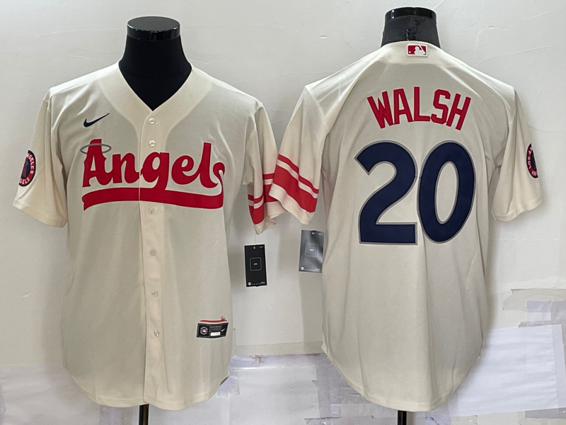 Men's Los Angeles Angels Jared Walsh #20 Cream City Connect Replica Player Jerseys