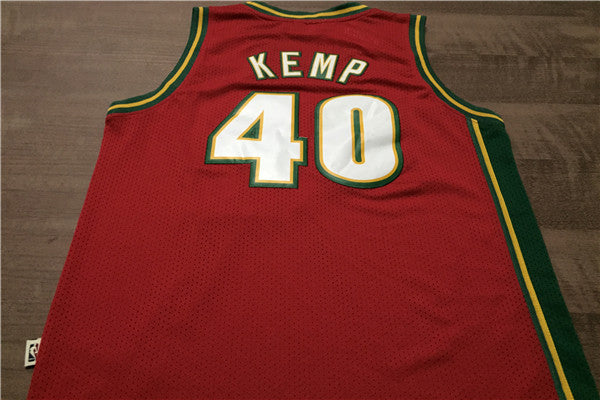 SuperSonics 40# Sean Kemp Red 97-98 Classic Retro New Fabric Fan Edition Jersey