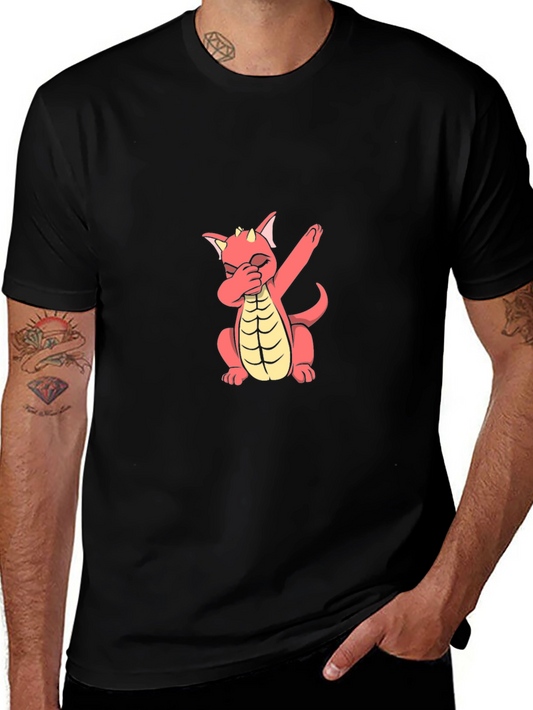 Dabbing Dragon Graphic Tee - Stylish Black T-Shirt