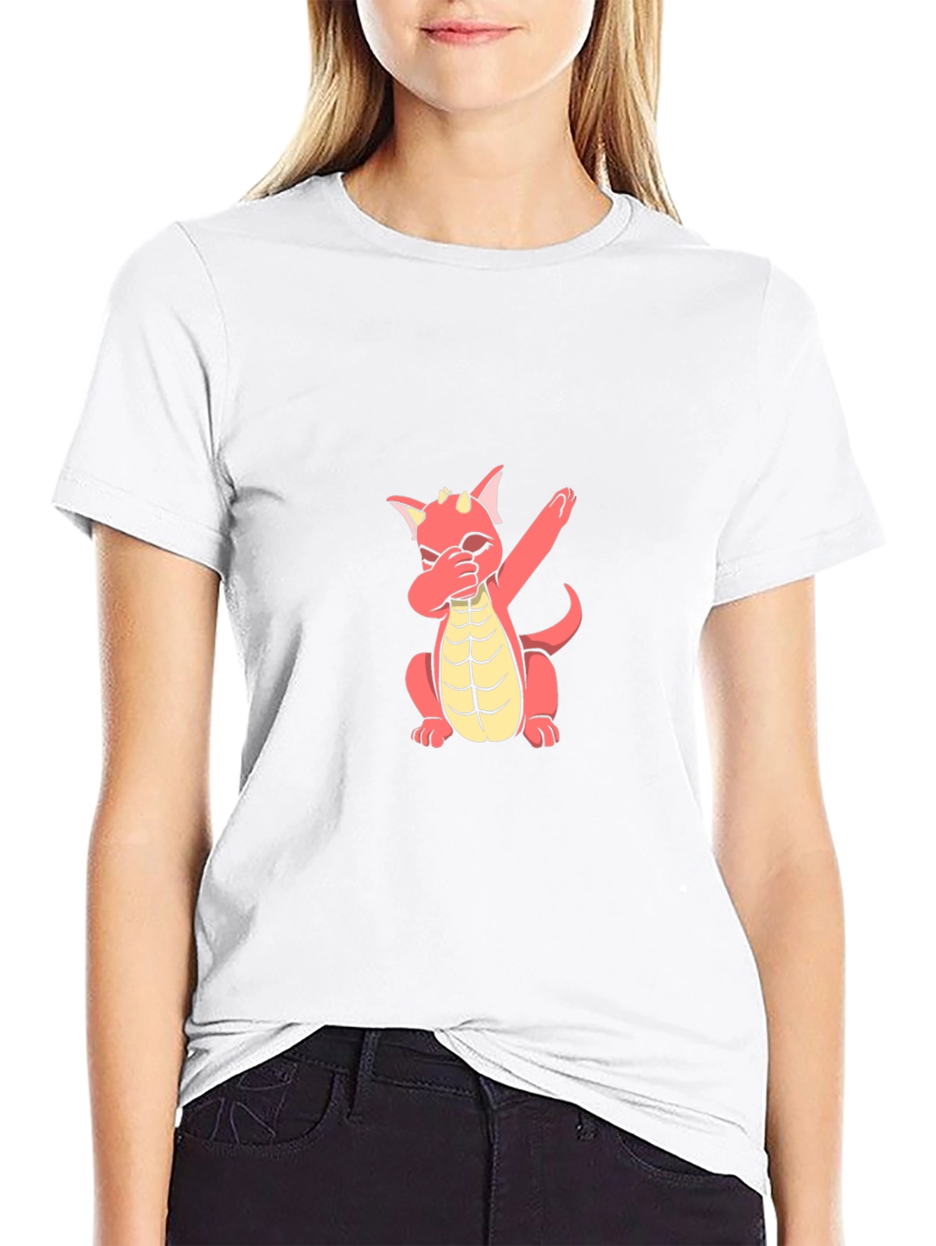 Dabbing Dragon Graphic Tee - Stylish Black T-Shirt