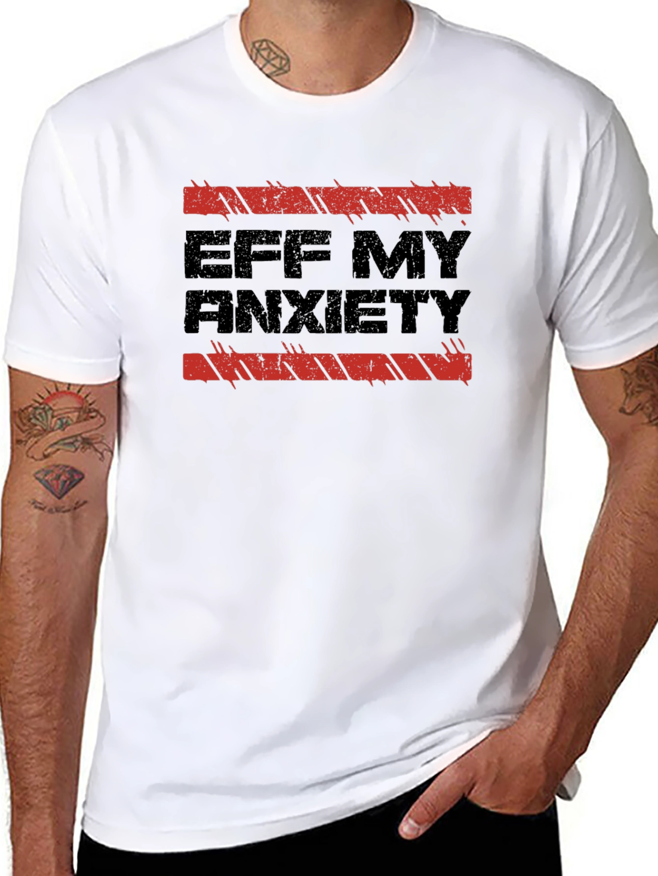 Eff My Anxiety Black Graphic T-Shirt