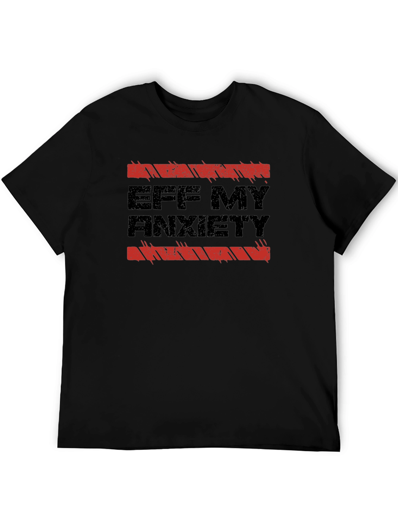 Eff My Anxiety Black Graphic T-Shirt