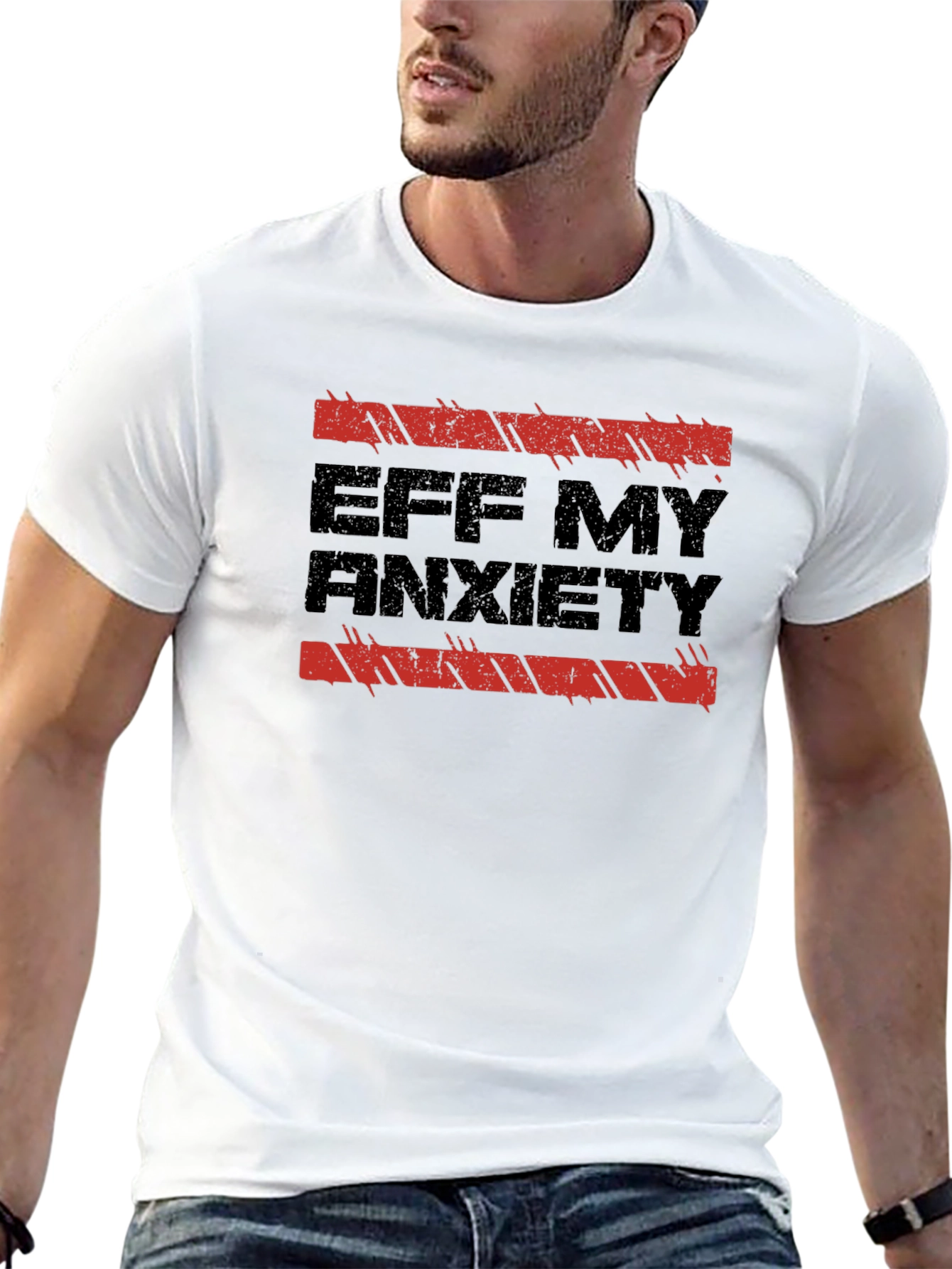 Eff My Anxiety Black Graphic T-Shirt