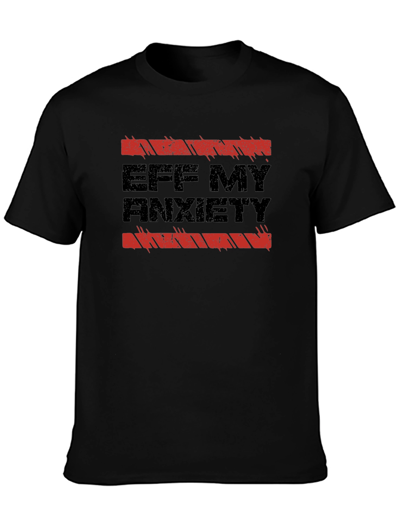 Eff My Anxiety Black Graphic T-Shirt