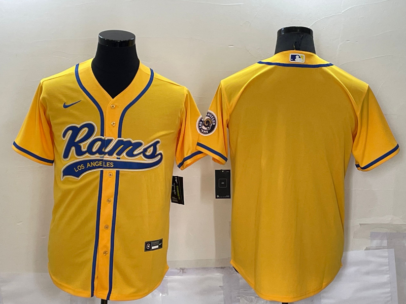 Men's Los Angeles Rams Yellow Blank Jerseys