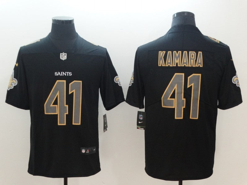Men's New Orleans Saints Alvin Kamara #41 Black Alternate Game Jerseys