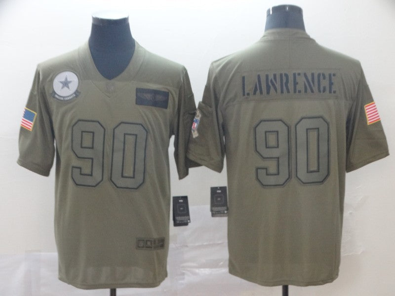 Men's Dallas Cowboys DeMarcus Lawrence #90 Brown Player Game Jerseys