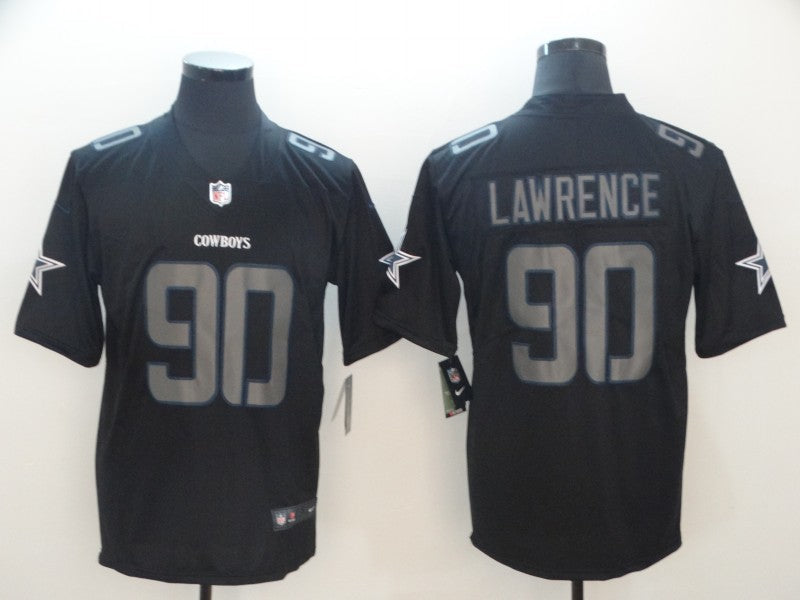 Men's Dallas Cowboys DeMarcus Lawrence #90 Black Game Jerseys