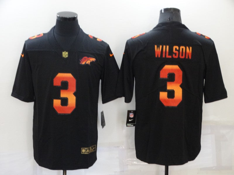 Men's Denver Broncos Russell Wilson #3 Black Player Game Jerseys