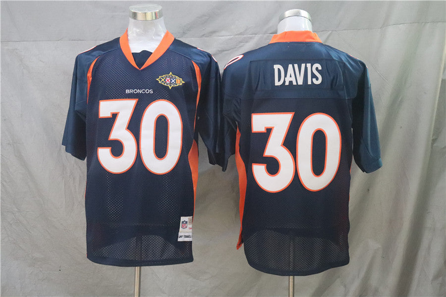 Men's Denver Broncos Terrell Davis Mitchell & Ness Navy Legacy Replica Jerseys