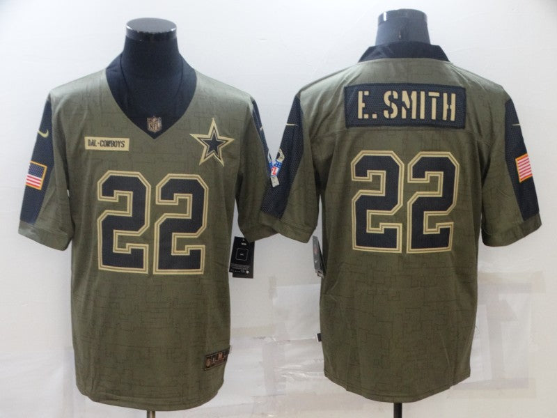 Men's Dallas Cowboys Emmitt Smith #22 Brown Game Player Jerseys