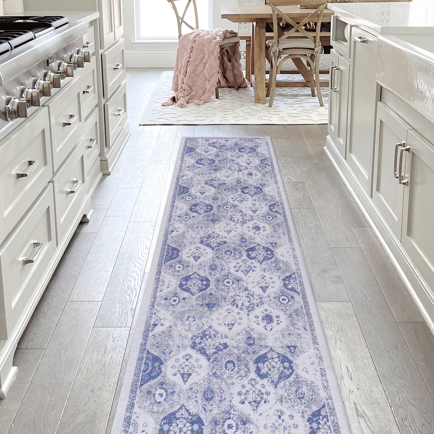 MAVAL Blue Washable Rug Runner Rug Blue – The Smart Choice for Your Home