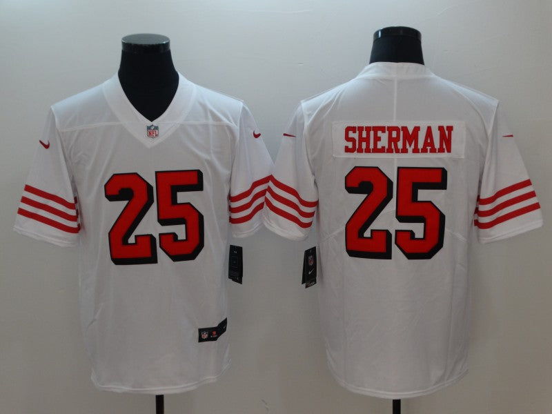 Men's San Francisco 49ers Richard Sherman #25 White Game Player Jerseys