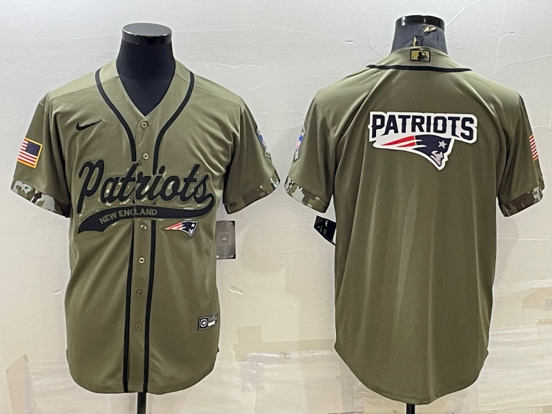 Men's New England Patriots Olive 2022 Salute To Service Limited Jerseys