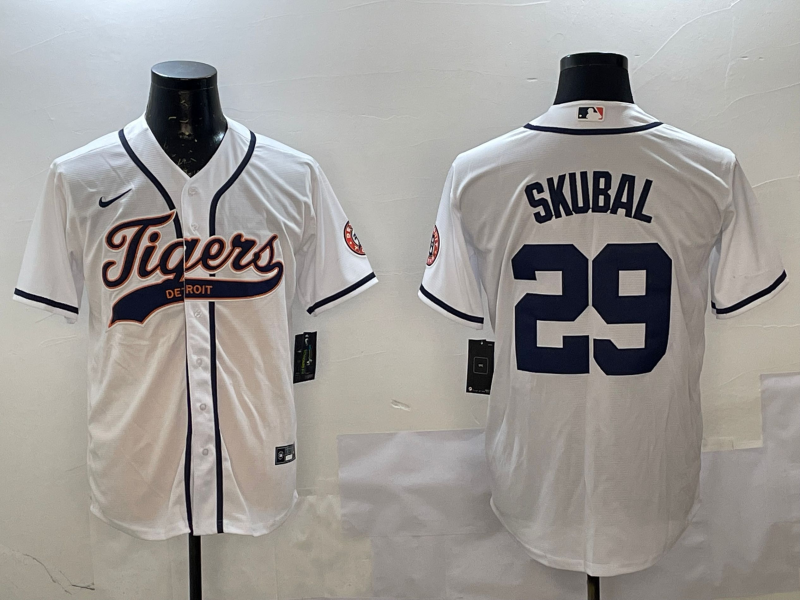 Men's Detroit Tigers Tarik Skubal #29 White Player Jerseys