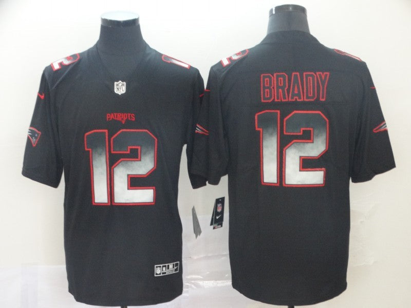 Men's New England Patriots Tom Brady #12 Black Game Player Jerseys