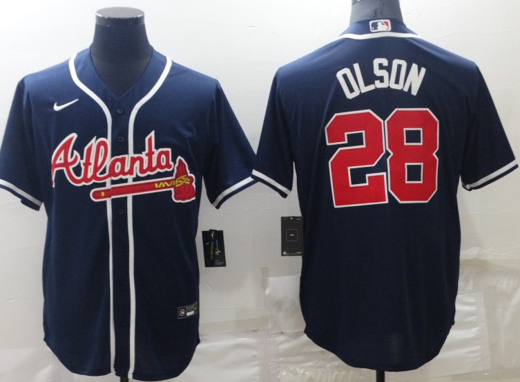 Men's Atlanta Braves Matt Olson #28 Navy Replica Jerseys