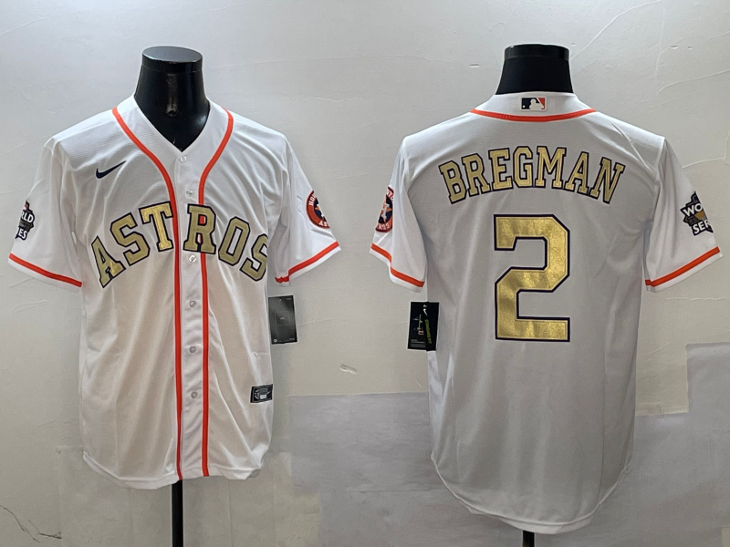 Men's Houston Astros Alex Bregman #2 White Player Jerseys