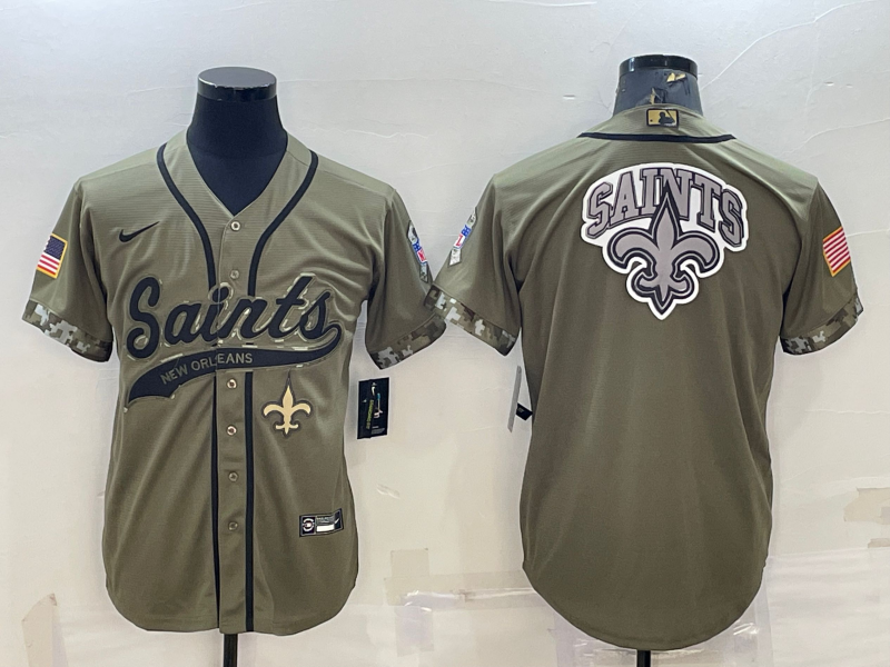 Men's New Orleans Saints Olive 2022 Salute To Service Retired Player Limited Jerseys