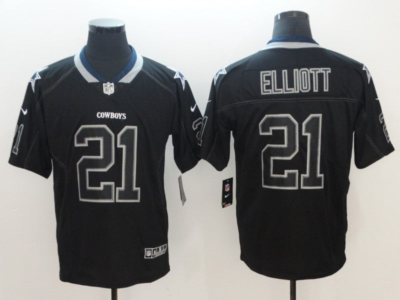 Men's Dallas Cowboys Ezekiel Elliott #21 Black Alternate Game Jerseys