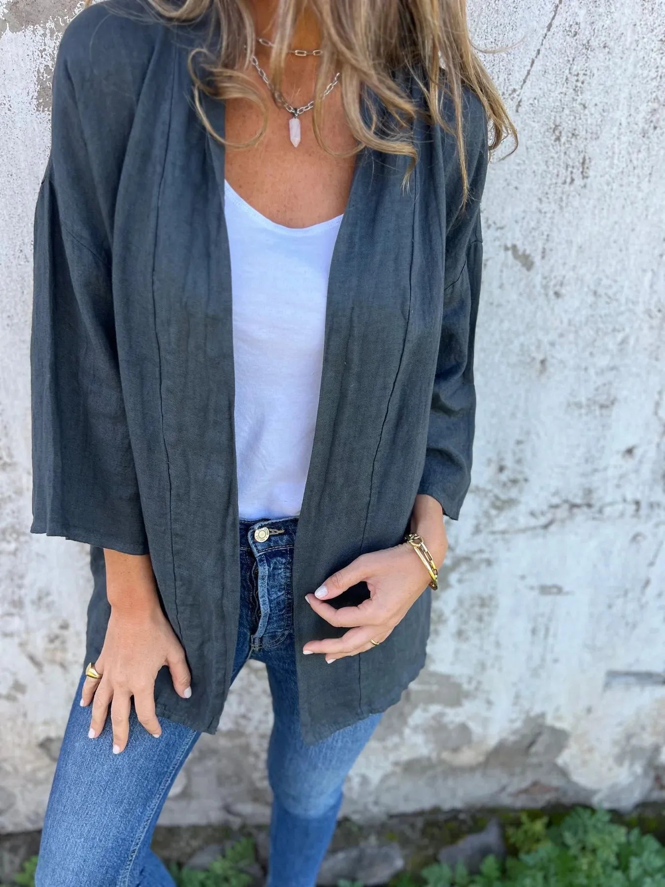Cozy Cardigan Loose Pockets Cardigan Outerwear Top Wom
