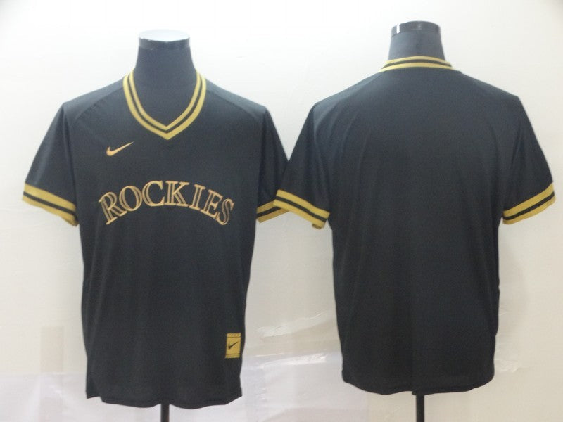 Men's Colorado Rockies Black Replica Blank Jerseys