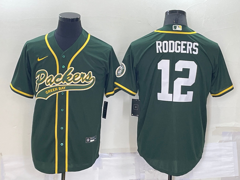 Men's Green Bay Packers Aaron Rodgers #12 Green Game Jerseys Joint Edition