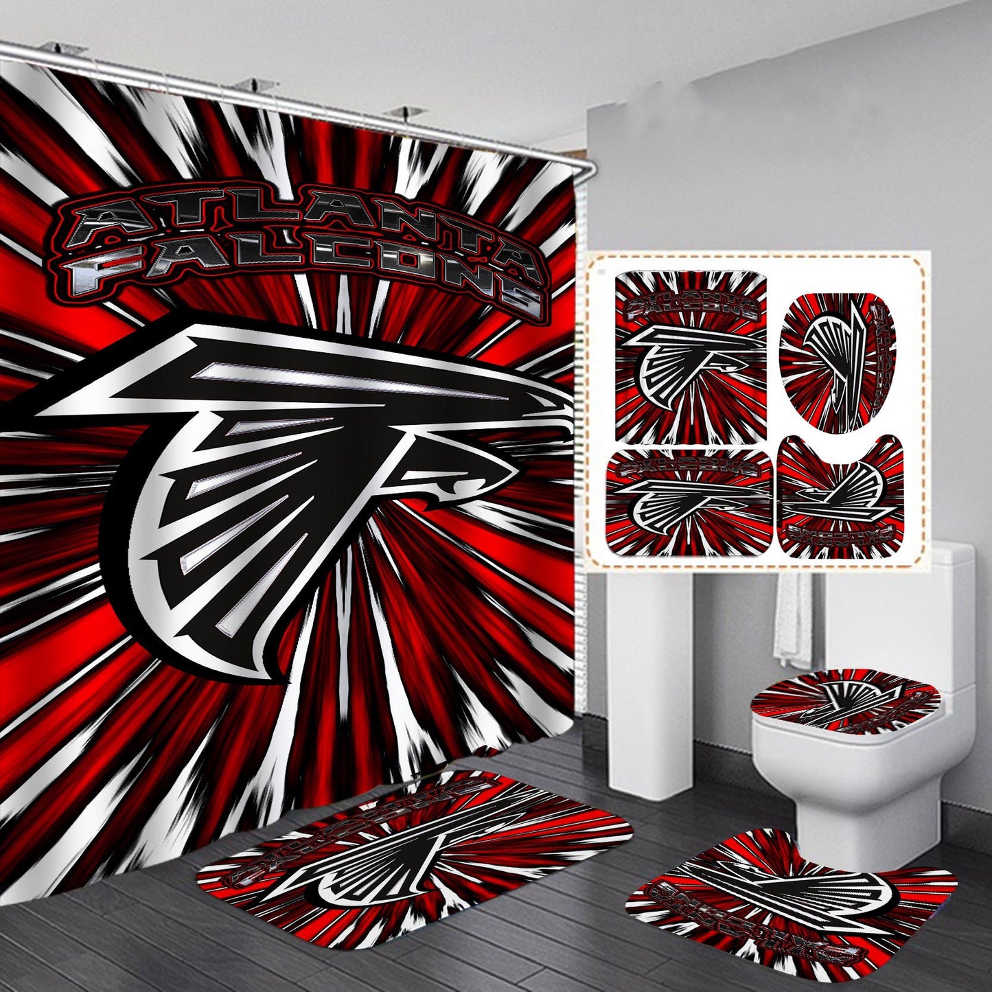 Shower curtain creative printing waterproof shower cloth – Declutter Your Home in Minutes