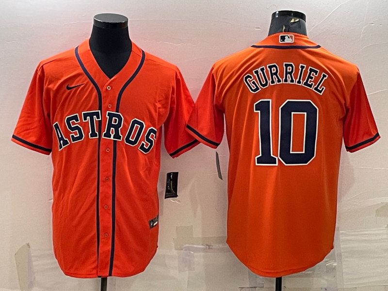 Men's Houston Astros Yuli Gurriel #10 Orange Replica Player Jerseys