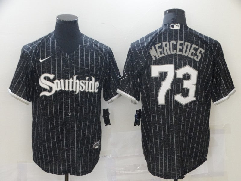 Men's Chicago White Sox Yermin Mercedes #73 Black Replica Baseball Jerseys