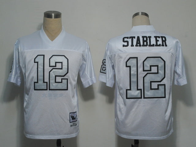 Men's Oakland Raiders Ken Stabler Mitchell & Ness White Legacy Replica Player Jerseys