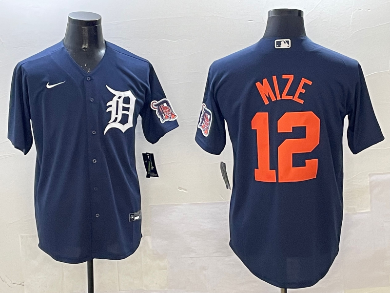Men's Detroit Tigers Casey Mize #12 Navy Replica Player Jerseys