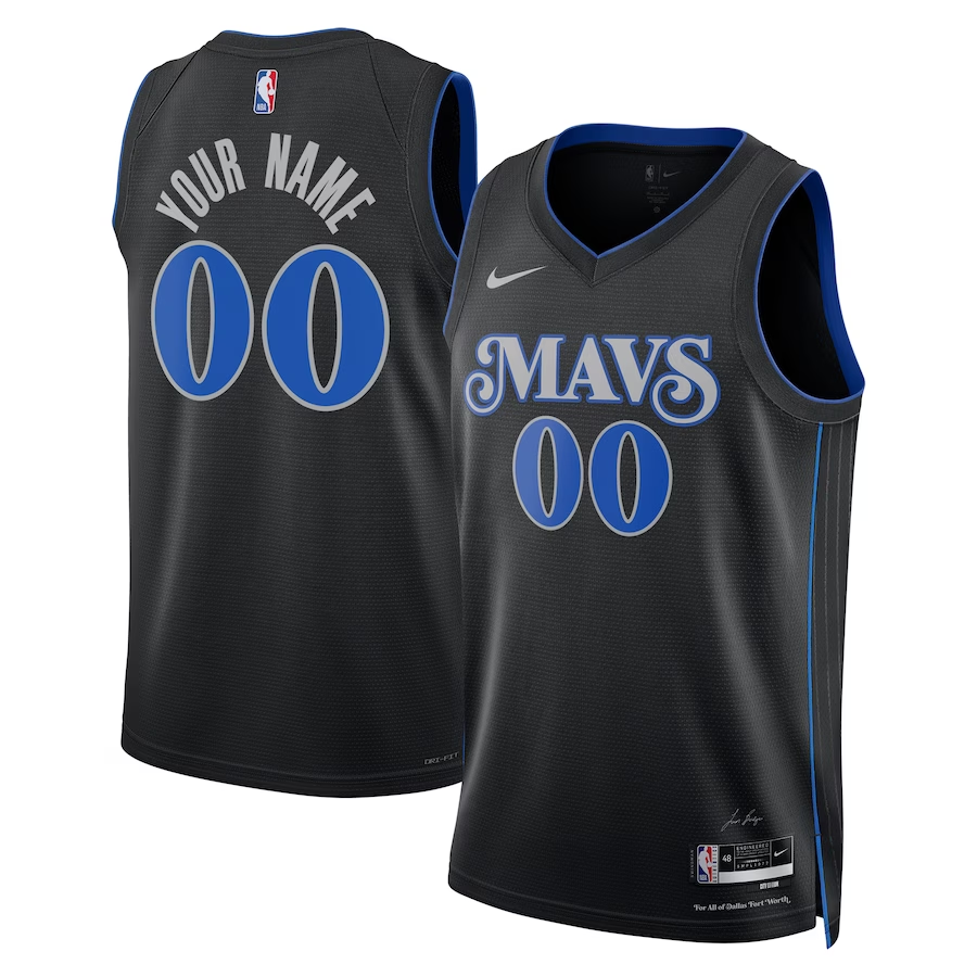 Men's Dallas Mavericks Black 2023/24 Custom Swingman Jerseys - City Edition