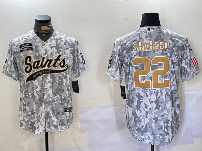 Men's New Orleans Saints Rashid Shaheed #22 Arctic Camo 2024 Salute to Service Player Jerseys