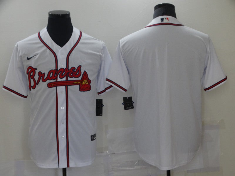 Men's Atlanta Braves White Home Replica Blank Jerseys