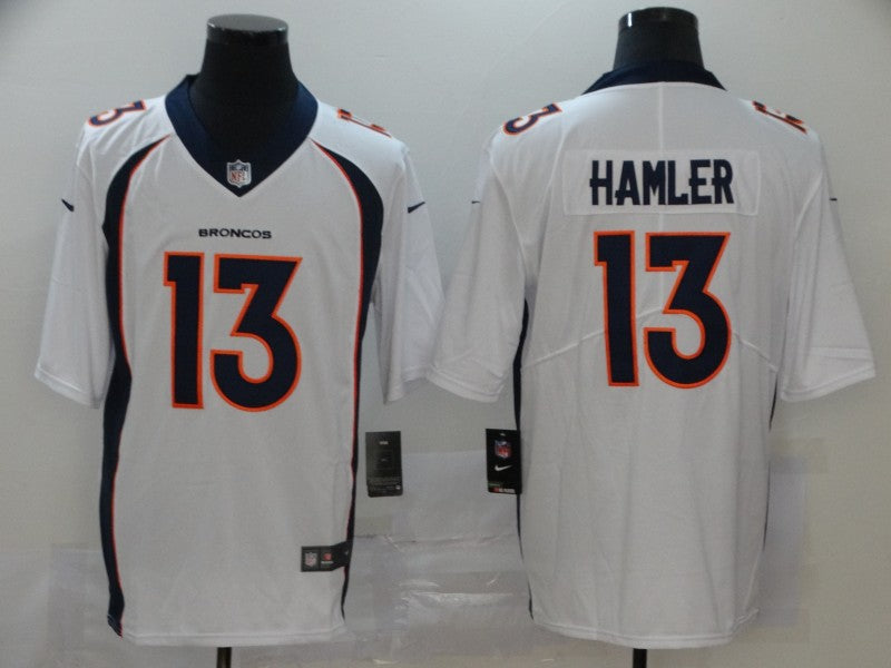 Men's Denver Broncos KJ Hamler #13 White Game Jerseys